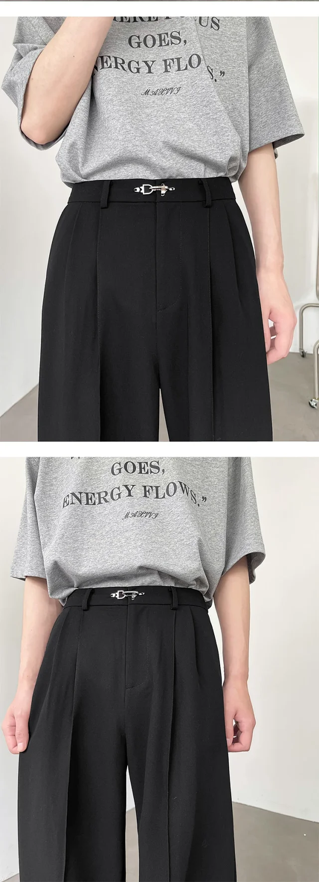 Men's Vintage Summer Oversize Wide-Leg Pants Detail