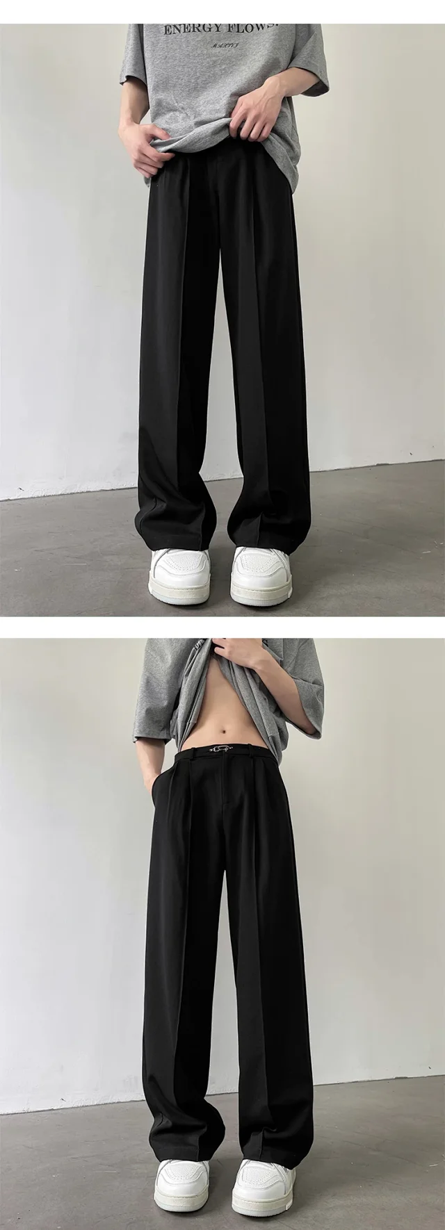 Men's Vintage Summer Oversize Wide-Leg Pants Detail