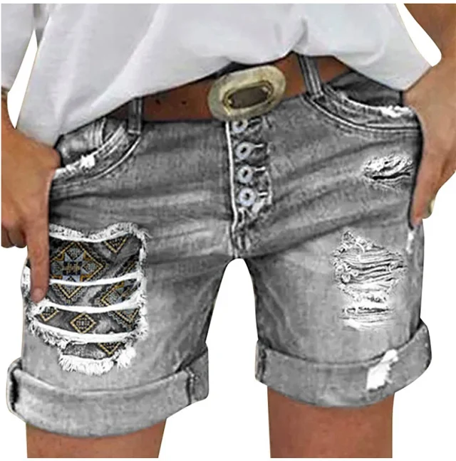 European Sourced Slim Denim Shorts Detail