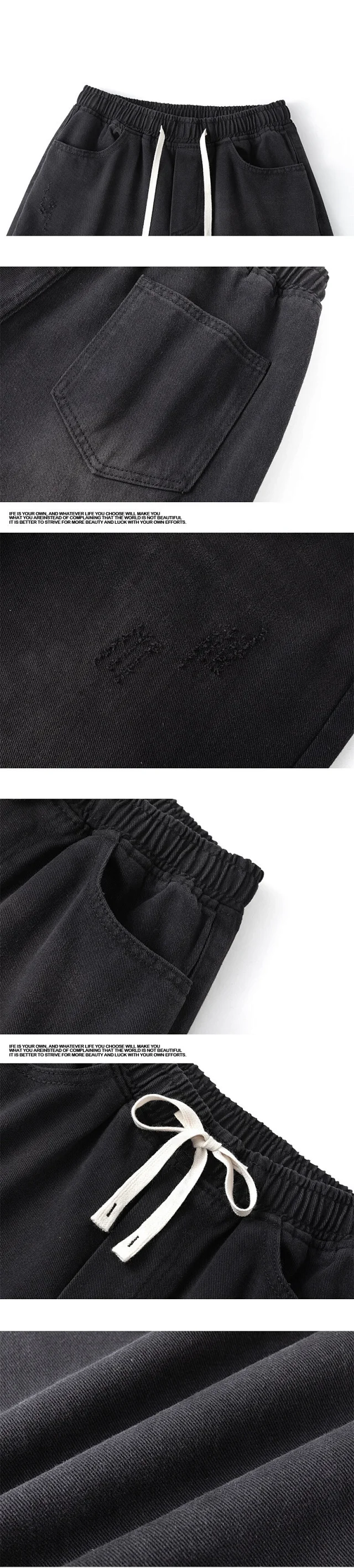 Men's Spring Loose Wide-leg Jeans Detail