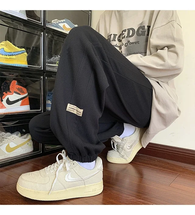 Men's Spring Autumn Waffle Casual Pants Detail