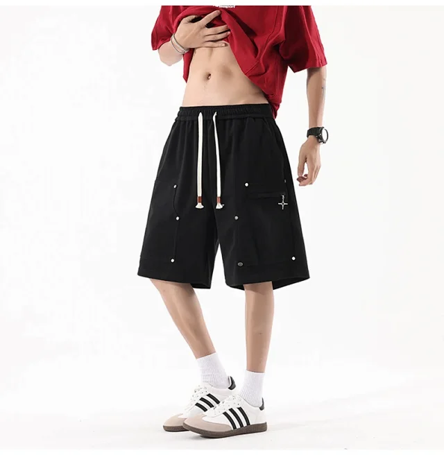 Men's Summer Trendy Loose Straight Athletic Shorts Detail