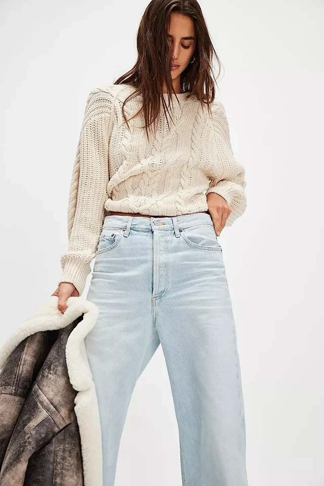 Retro High-waist Straight Jeans Detail
