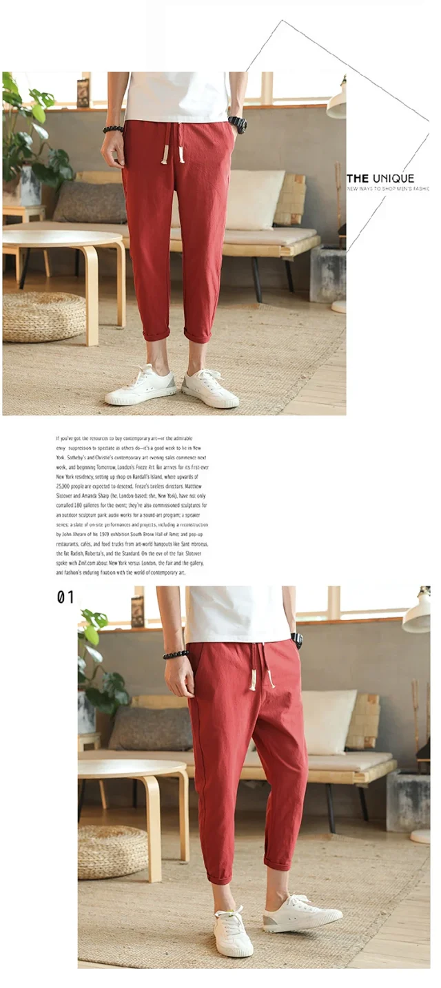 Douyin Summer New Men's Slim Fit Casual Pants (Plus Size) Detail