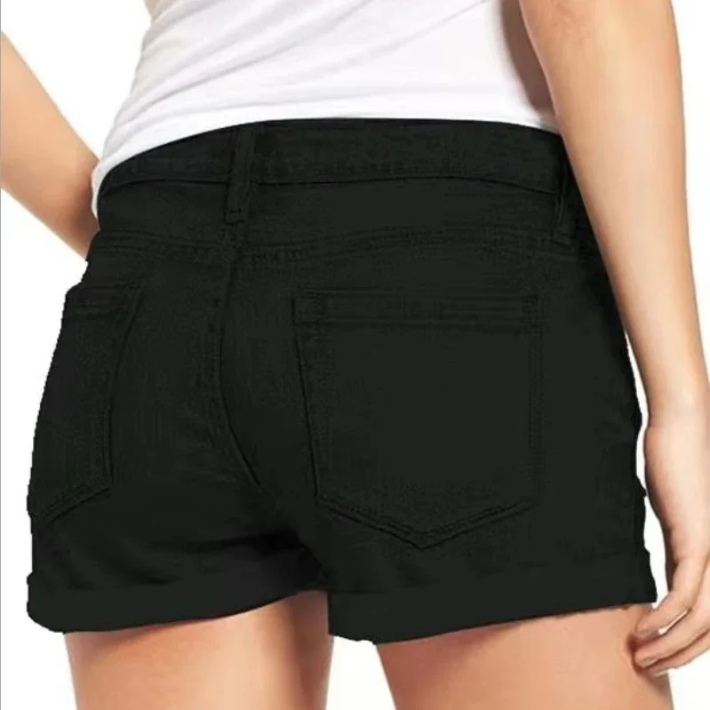 Women's Distressed Cuffed Denim Shorts