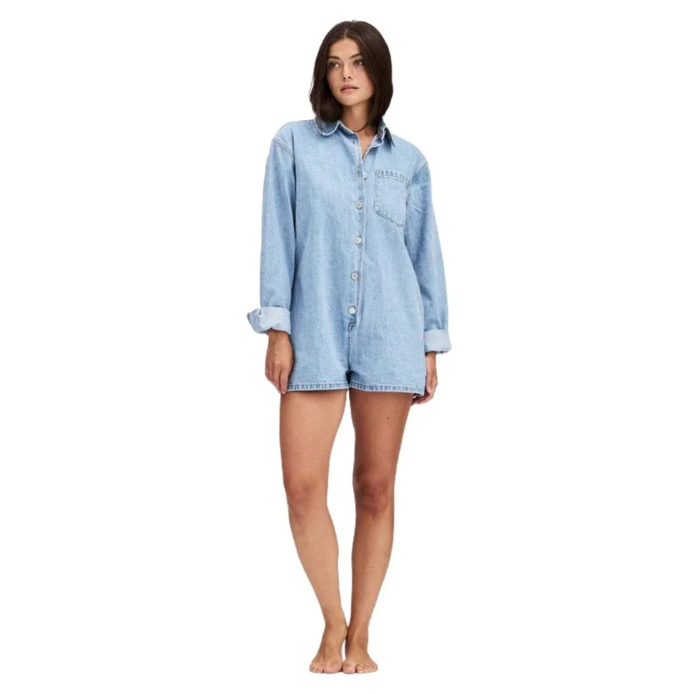 Vintage Plus-size Denim Shirt Jacket