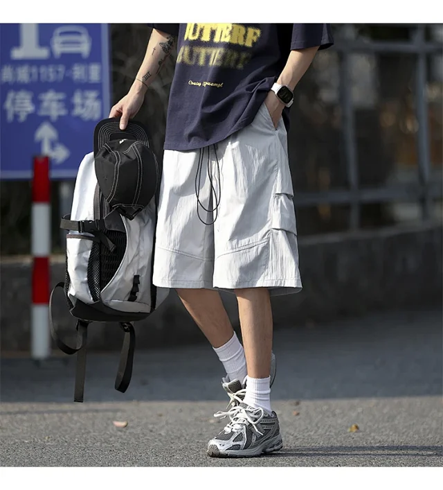 Men's Summer Ice Silk Parachute Shorts Detail