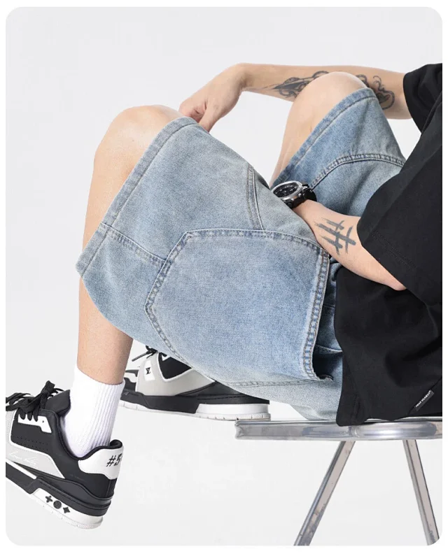 Men's Denim Shorts 2025 Summer Retro Detail