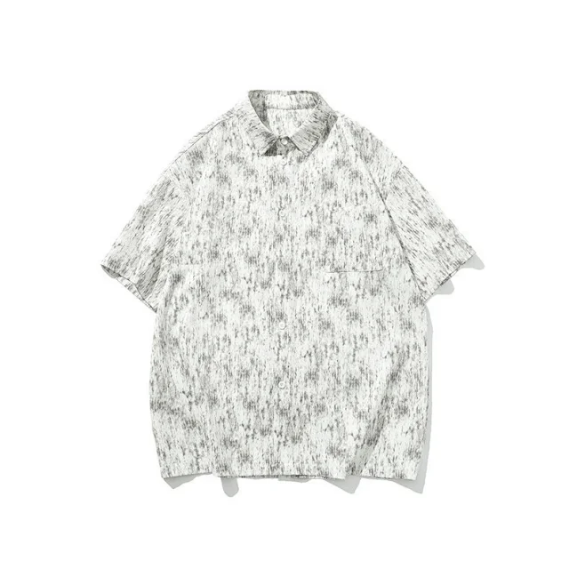 Tie-Dye Short-Sleeve Shirt Set for Men Detail