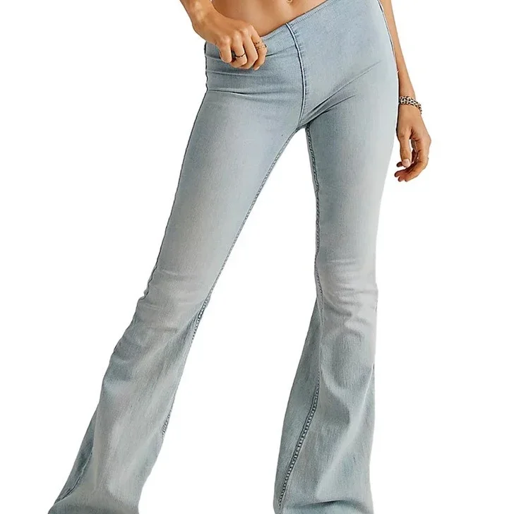 Low - rise Stretch Flare Jeans for Women