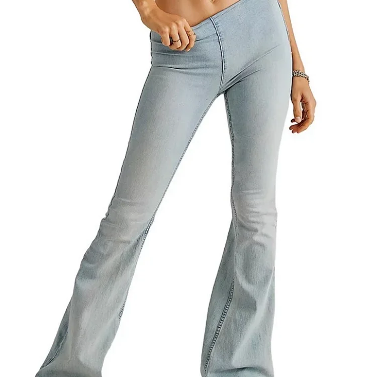 Low - rise Stretch Flare Jeans for Women