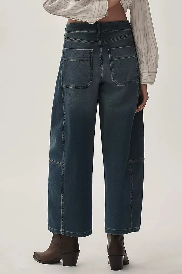 Women's Wide-Leg High-Waist Jeans Detail