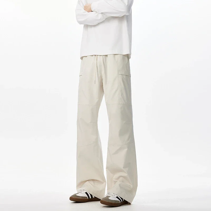 Beige Retro Cargo Pants - Men's Autumn New