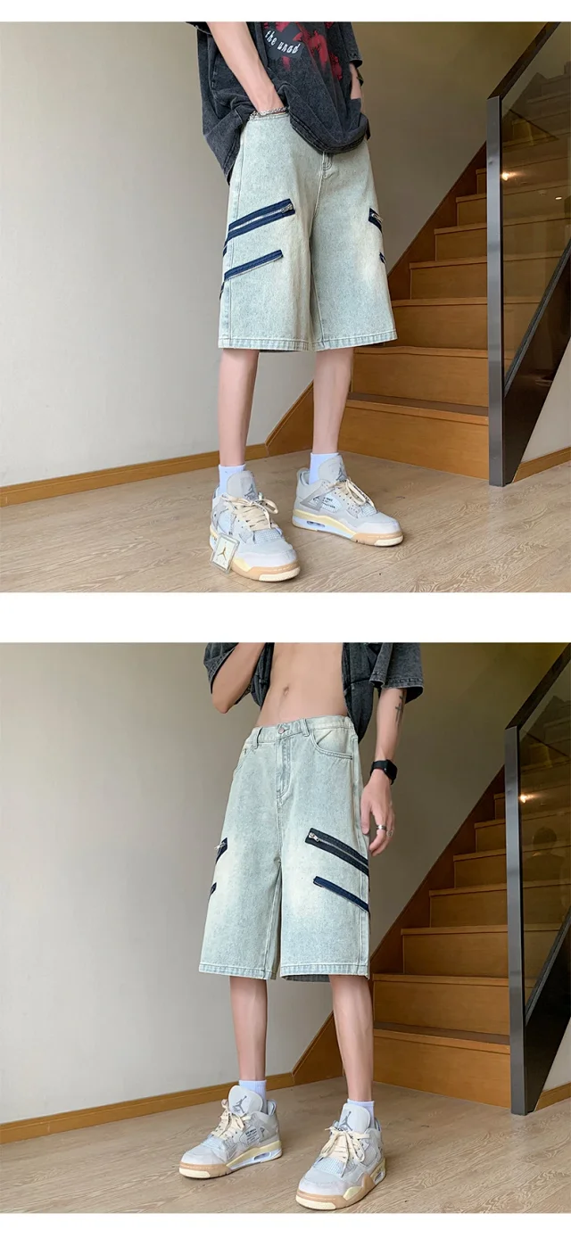 Stylish Streetwear Denim Shorts for Men Detail