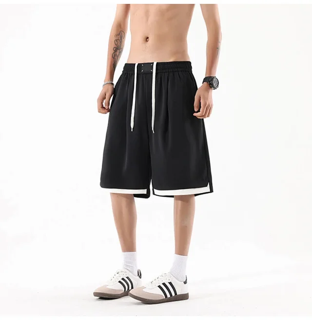 Men's Summer Cotton Loose Cargo Shorts Detail