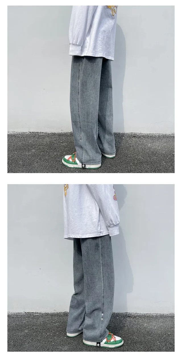 Spring/Summer Trendy Men's Loose Straight Jeans Detail