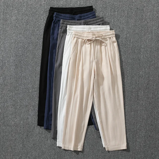 Men's Linen Loose Pants Detail