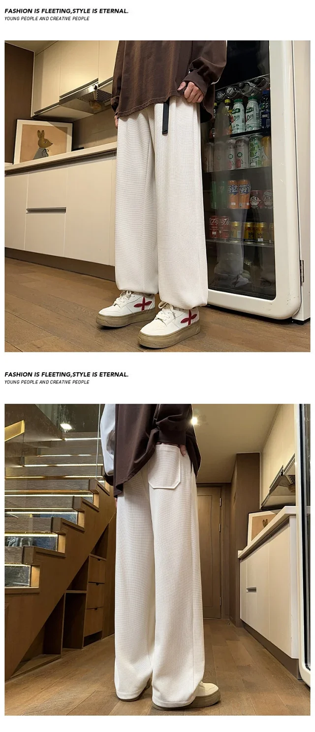 Men's Oversize Fleece Waffle Trousers Detail