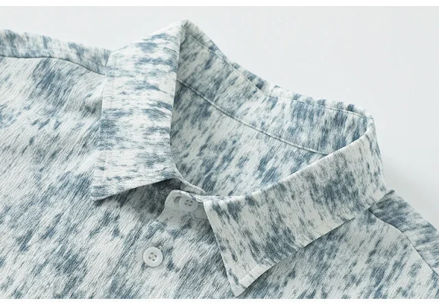 Tie-Dye Short-Sleeve Shirt Set for Men Detail