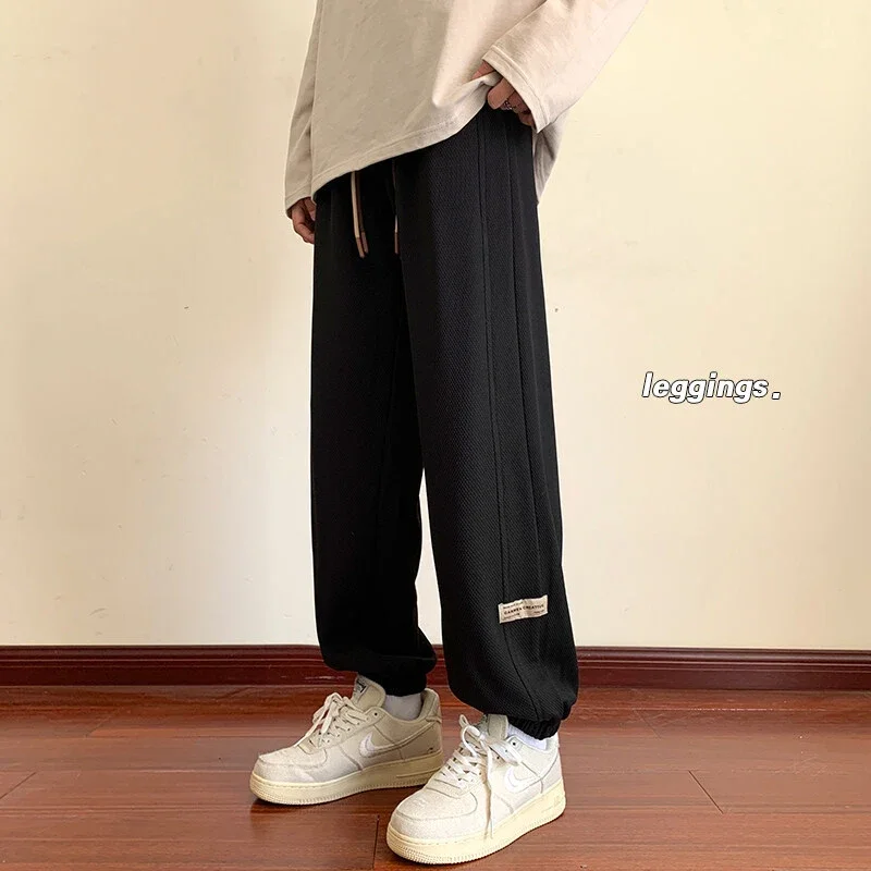 Men's Spring Autumn Waffle Casual Pants