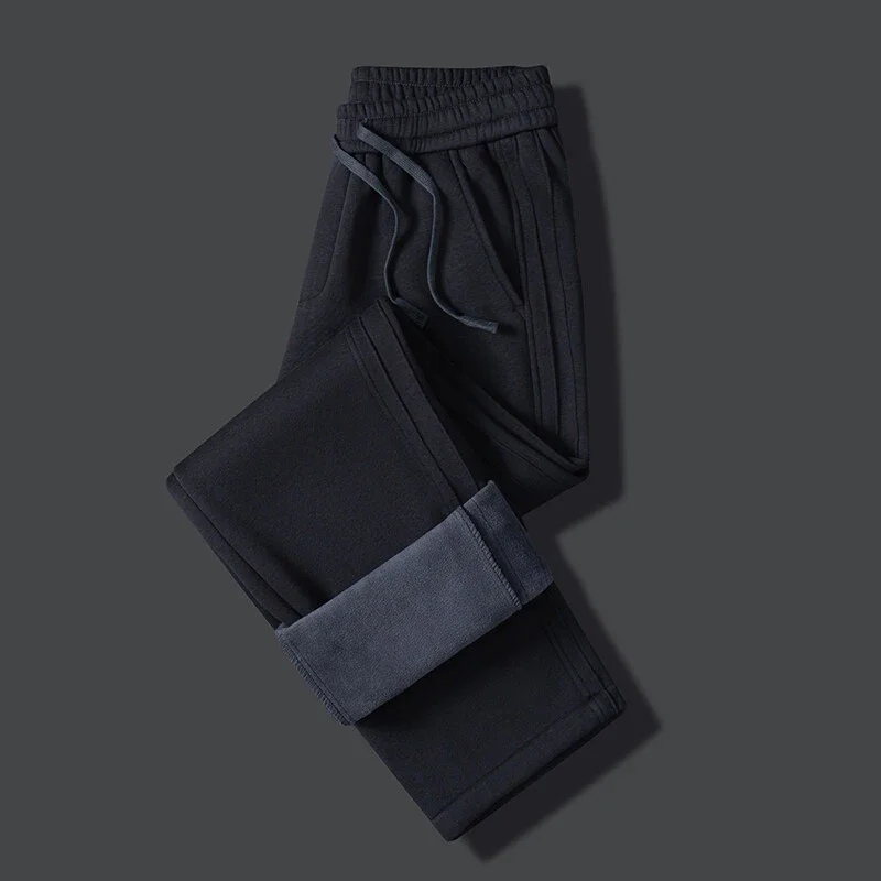 2025 Winter Men's Fleece Straight Track Pants