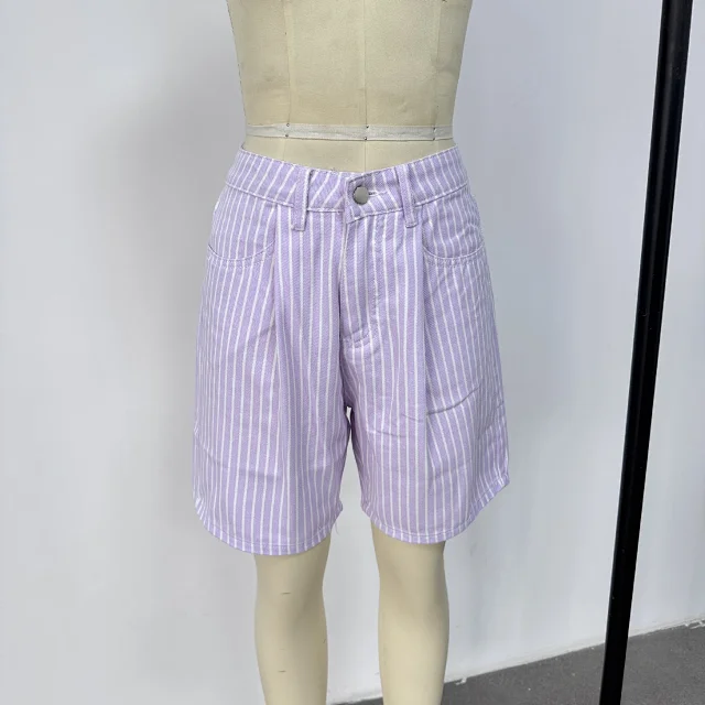Stylish Loose High - Waist Denim Shorts for Women Detail