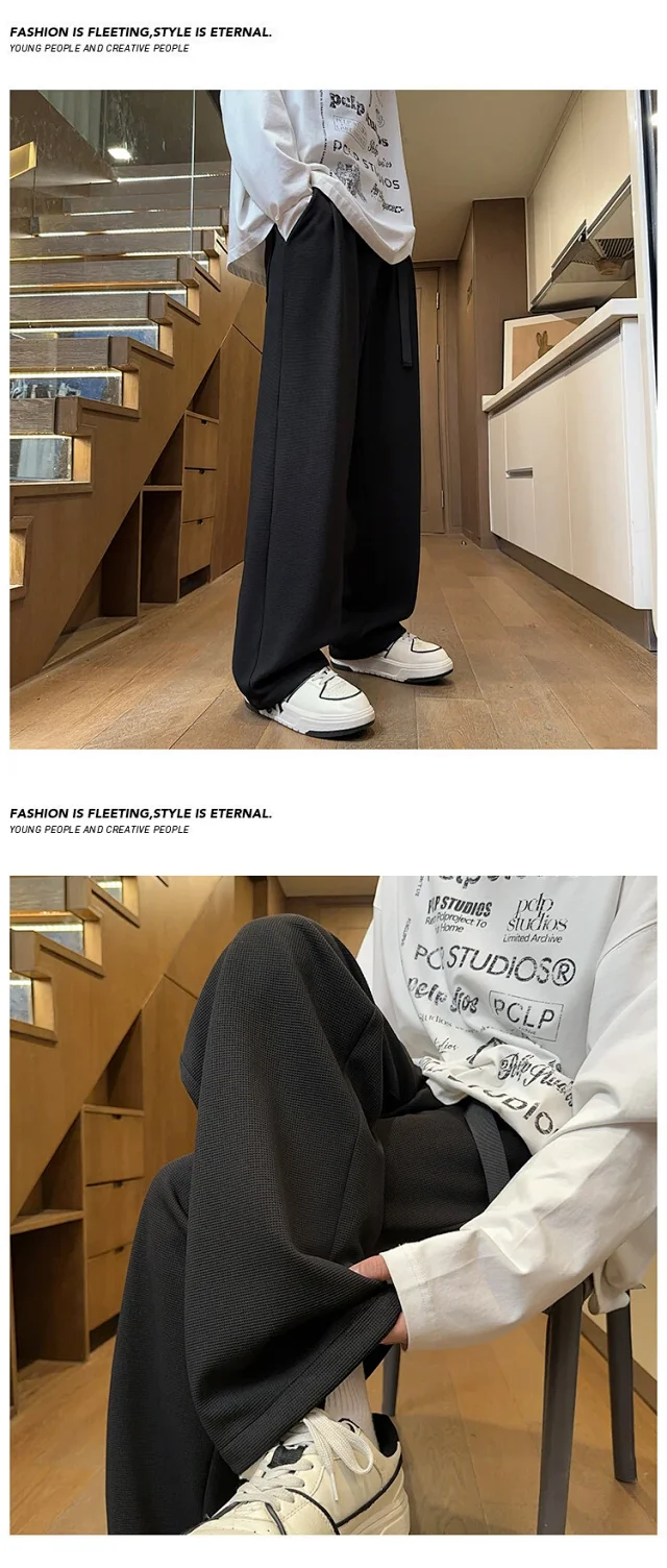 Men's Oversize Fleece Waffle Trousers Detail