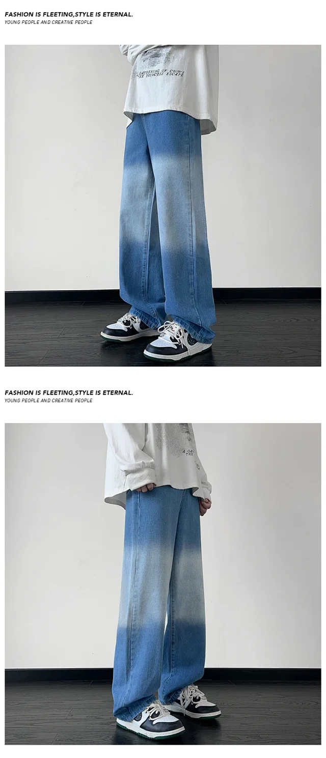 Men's Spring Gradient Straight Jeans Detail