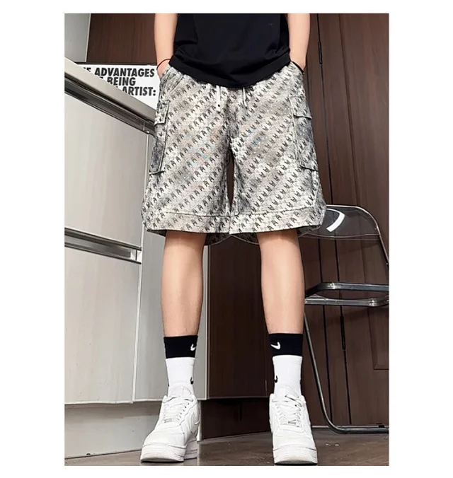 Men's Summer Printed Cargo Shorts Detail