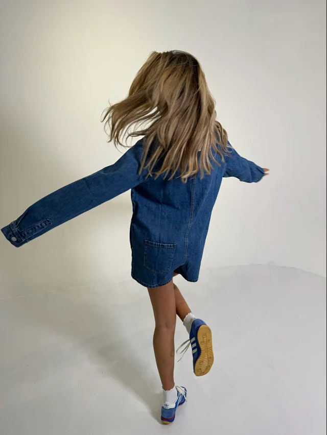 Vintage Plus-size Denim Shirt Jacket Detail