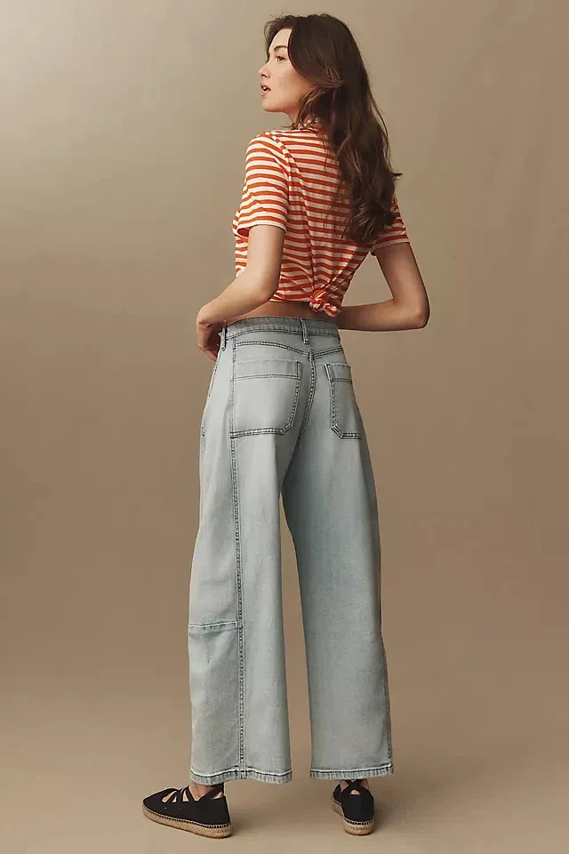 Women's Wide-Leg High-Waist Jeans Detail