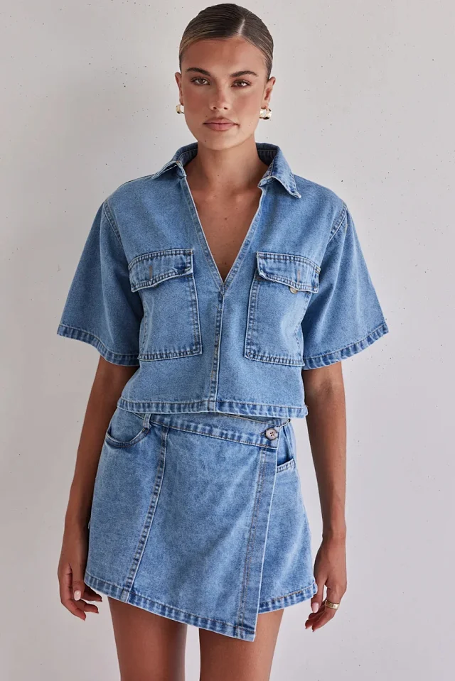 2025 Trendy Western Workwear Denim Set Detail