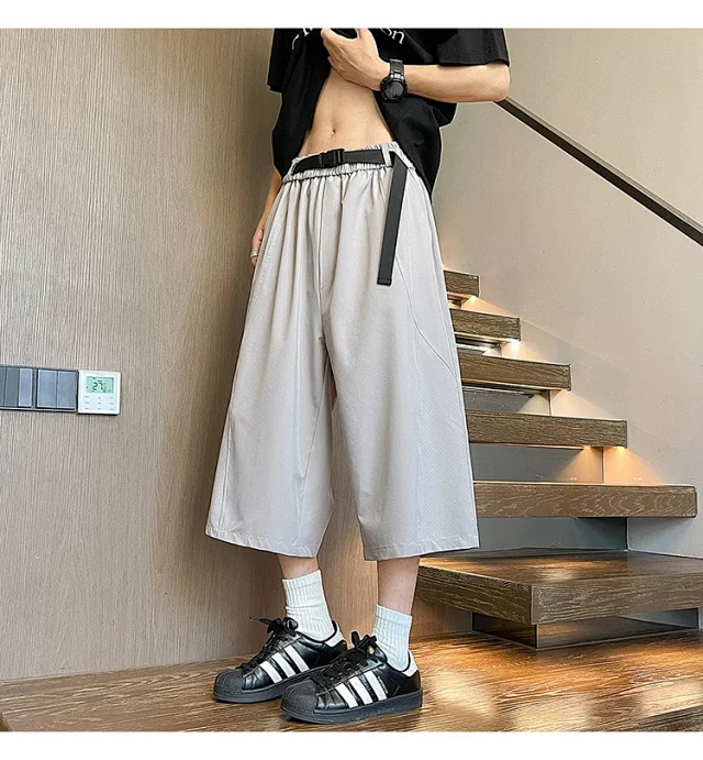 Men's Summer Mesh Pants with Belt Detail