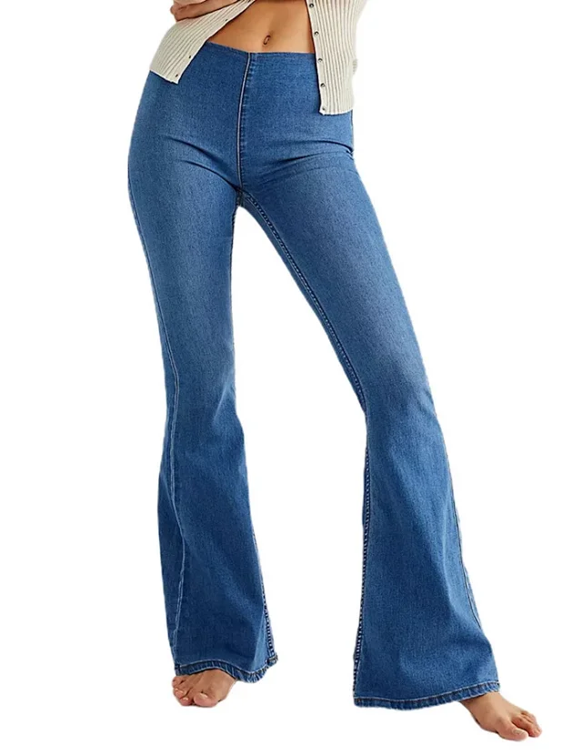 Low - rise Stretch Flare Jeans for Women Detail