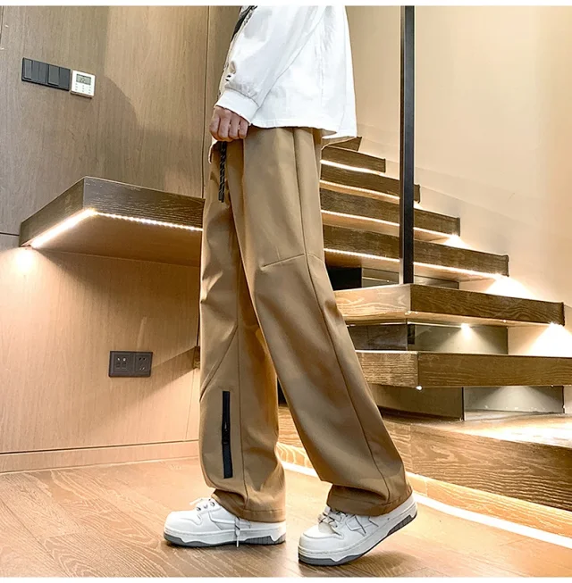 Men's Spring Hiphop Straight Cargo Pants Detail
