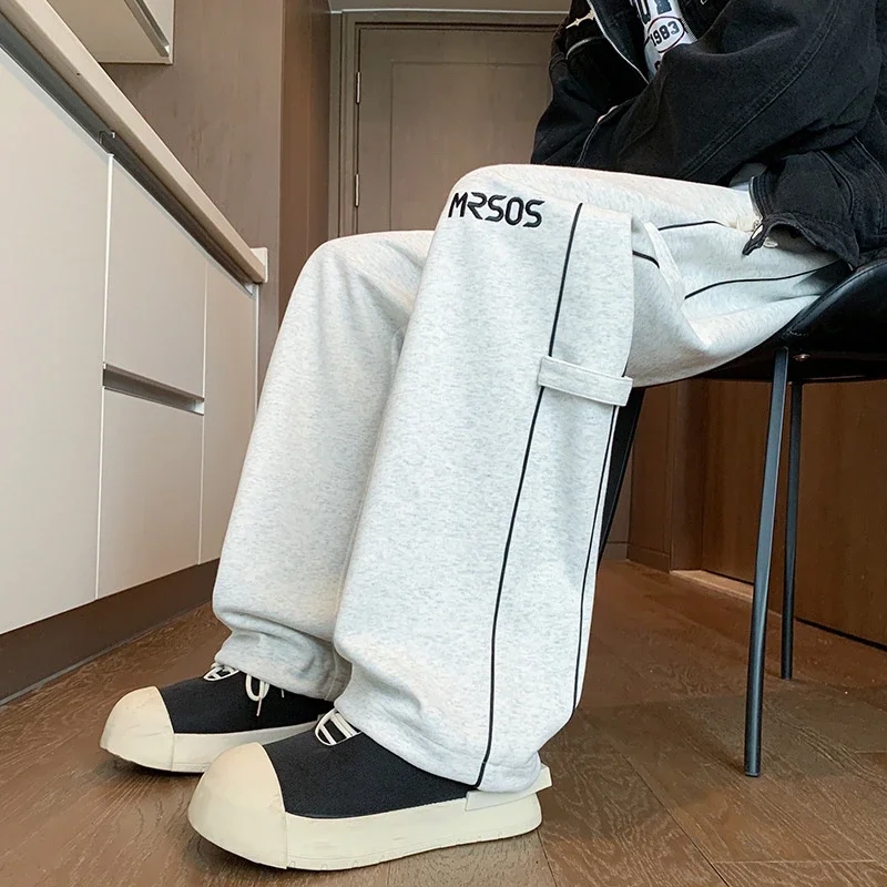 Vintage Embroidered Straight Sweatpants