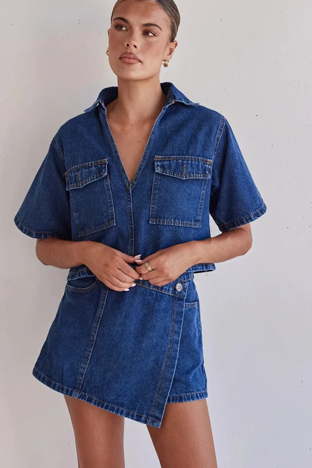 2025 Trendy Western Workwear Denim Set Detail