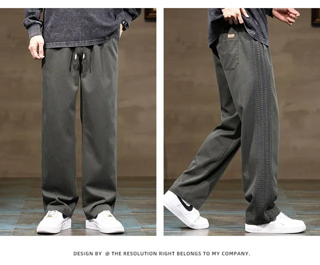 2025 Summer Men's Lyocell Loose Wide-Leg Track Pants Detail