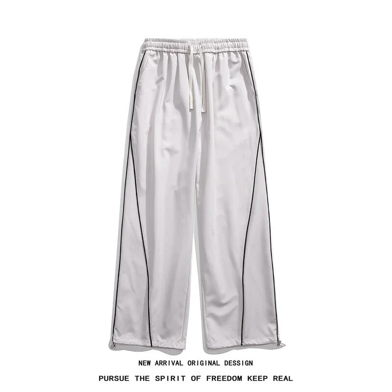Men's Summer Ice Silk Wide - leg Pants