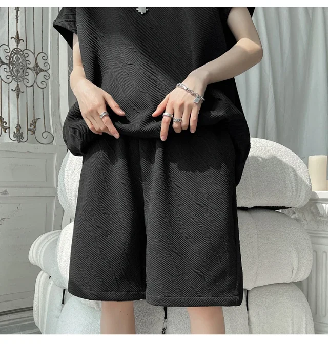 Men's Summer Loose Jacquard Sleeveless Set Detail