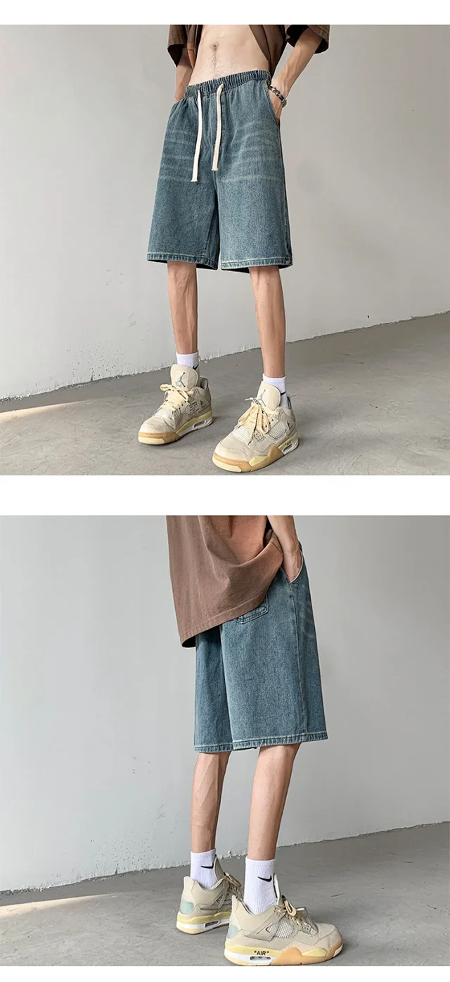 Men's Summer Soft Washed Denim Shorts Detail