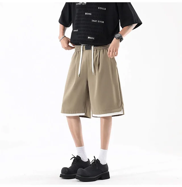 Men's Summer Cotton Loose Cargo Shorts Detail