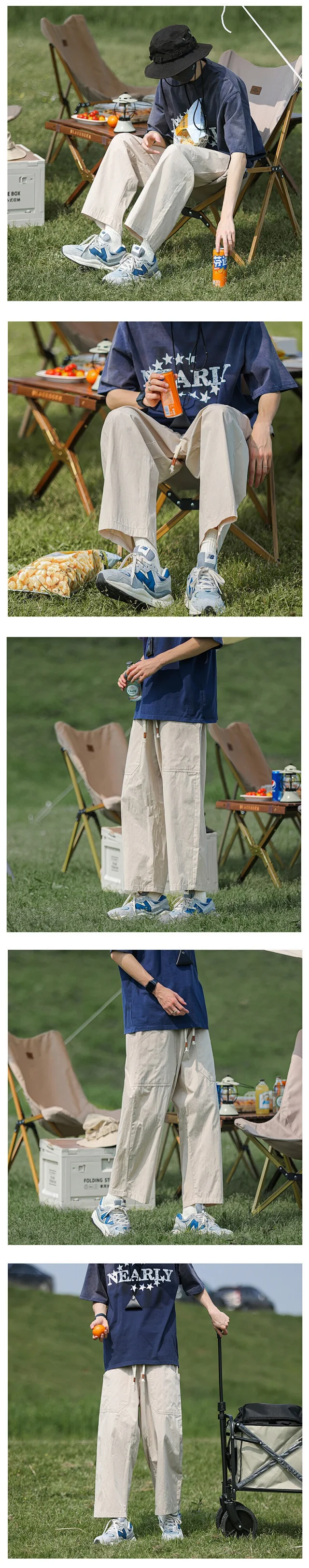 Men's Summer Thin Japanese Style Cotton Joggers Detail