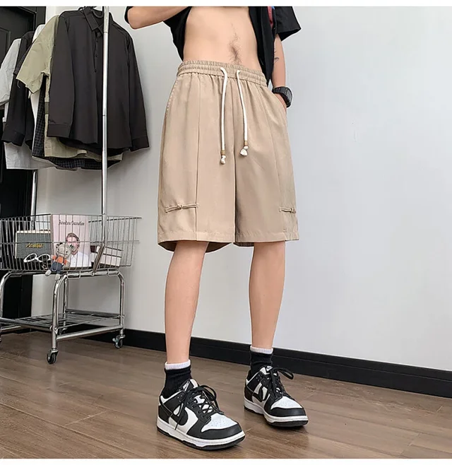 Vintage Men's Chinese Button Shorts Detail