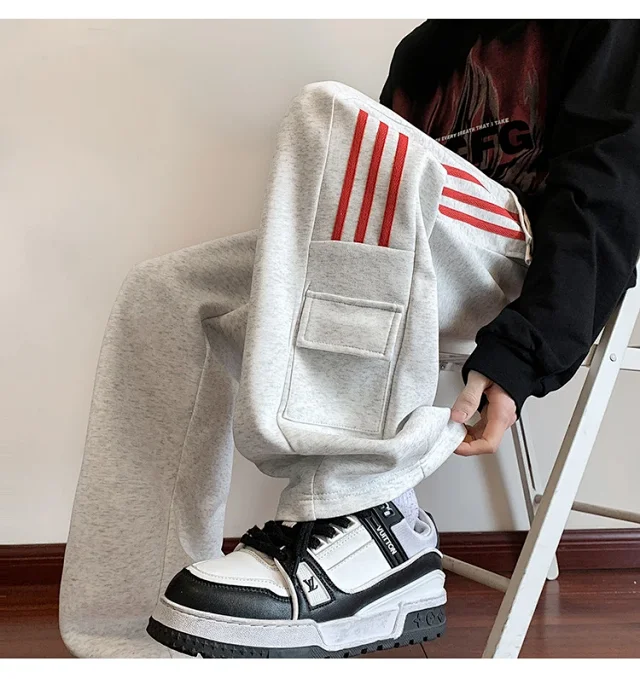 Men's Retro Striped Hiphop Pants Detail