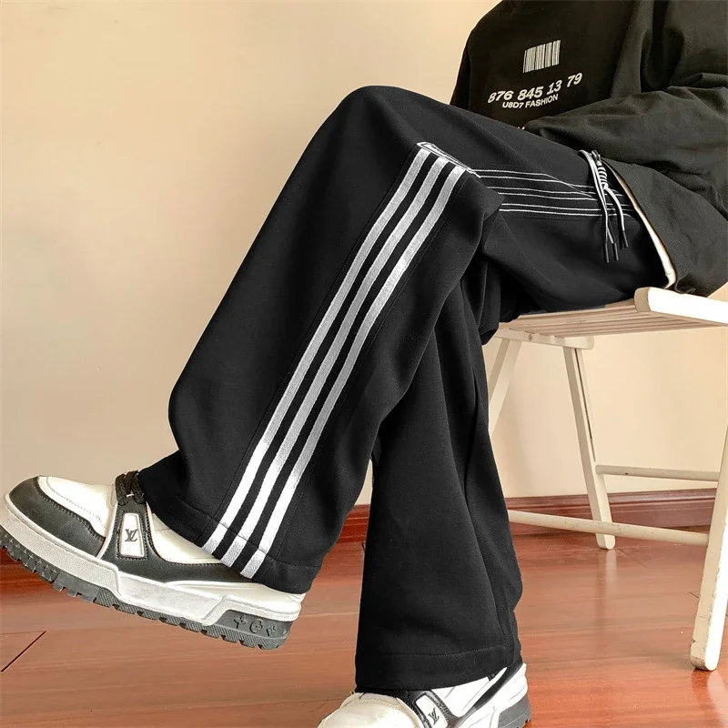Japanese Oversize Men's Spring Retro Stripe Pants