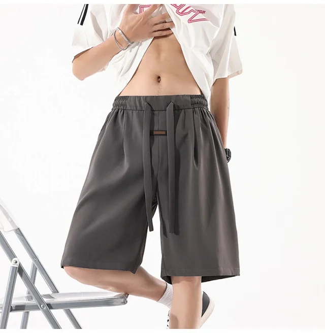 Men's Summer Printed Ice Silk Beach Shorts Detail