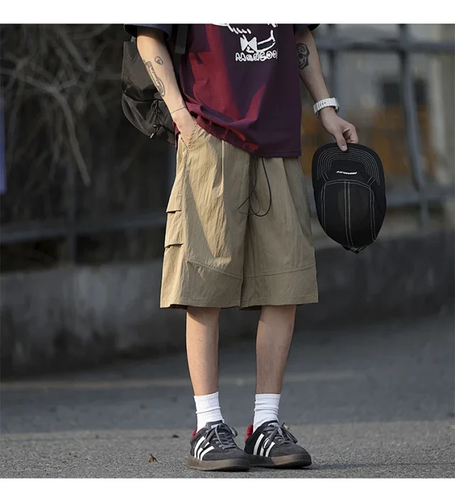 Men's Summer Ice Silk Parachute Shorts Detail