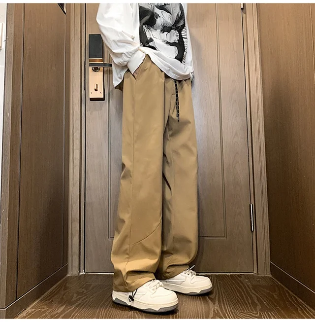 Men's Spring Hiphop Straight Cargo Pants Detail