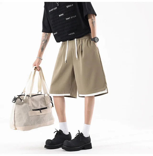 Men's Summer Cotton Loose Cargo Shorts Detail
